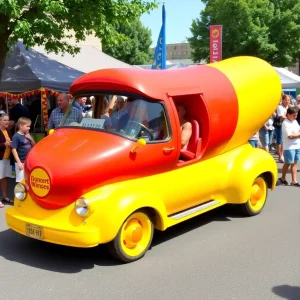 "Dedham Welcomes the Oscar Mayer Wienermobile at Auto Show"