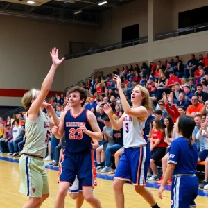 Celebration High School basketball teams competing in a game