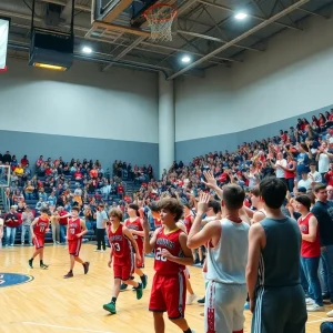 High school basketball players in action during the Florida Hoopfest