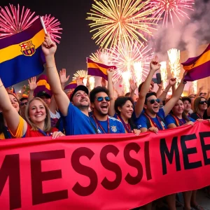 Miami soccer fans celebrating Lionel Messi's MVP award.