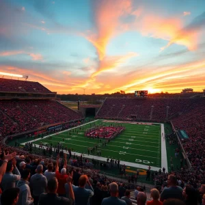 Vibrant crowd at a Miami Hurricanes football game