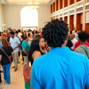 Residents gathered outside Orlando City Hall for a community event