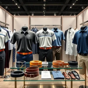 Luxurious men's golf apparel displayed at the PGA Show