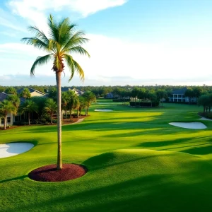 A picturesque view of a golf resort in Orlando, Florida.