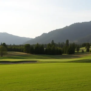 Close up of a beautiful golf course