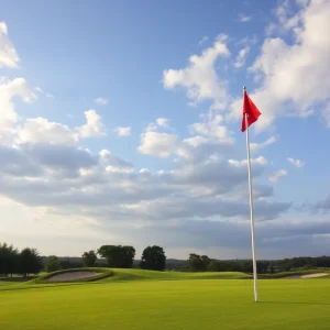 Close up of a beautiful golf course