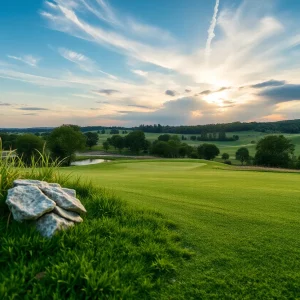 Close up of a beautiful golf course