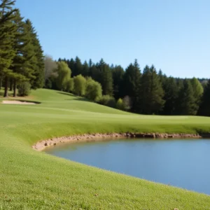 Close up of a beautiful golf course