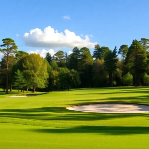 Close-up view of a stunning golf course with manicured greens and fairways