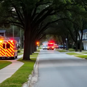 Emergency vehicles at the scene of a hit-and-run in Casselberry, Florida.