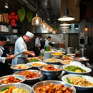 A colorful array of dishes representing Central Florida's culinary diversity.