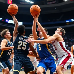 Colorado Buffaloes and UCF Knights competing in a basketball game