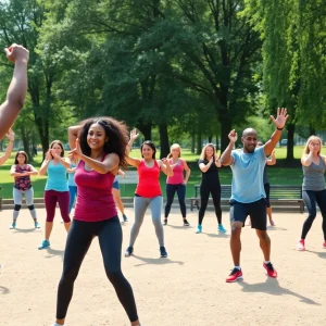 Participants in a fitness class at the LGBT+ Center Orlando