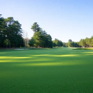 Eastern Florida State College women's golf team on a sunny golf course