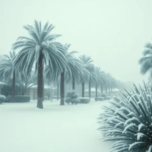 Snow-covered scenery in Florida Panhandle