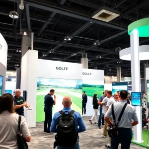 GOLFJOY booth showcasing technology at the PGA Show