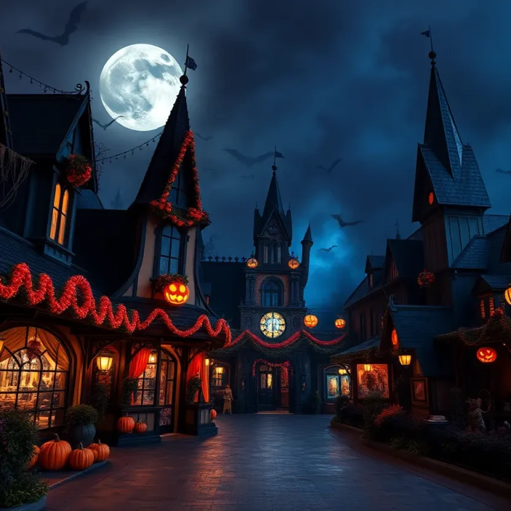 Spooky decorations and attractions at Halloween Horror Nights 2025 in Orlando