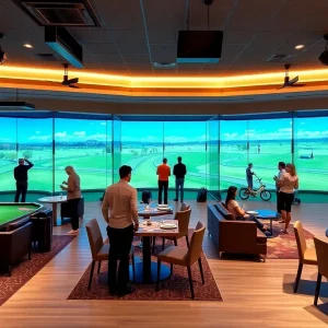 State-of-the-art indoor golf simulator at Intown Golf Club