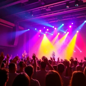 Fans enjoying a live concert performance