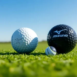 Mizuno Pro X and Pro S golf balls on a golf course