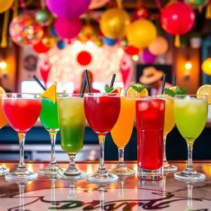 Colorful mocktails served at a bar in Orlando during Dry January 2025.