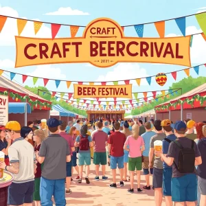 People celebrating Orlando Beer Week at a craft beer festival.