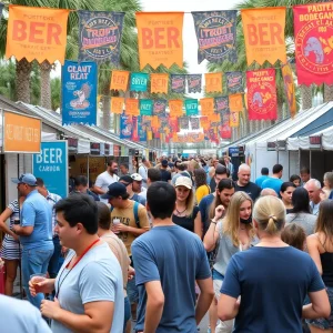 People enjoying craft beer at the Orlando Beer Week festival