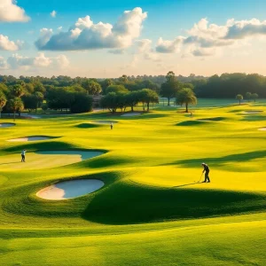 Lush green golf course in Orlando