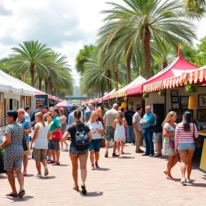 People attending a spring celebration festival in Orlando