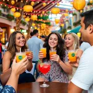 People enjoying mocktails at Disney Springs during Dry January