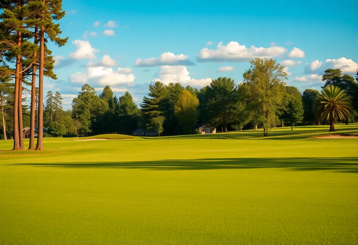 Close-up of a beautiful golf course