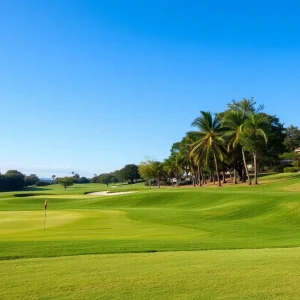 Close up of a beautiful golf course