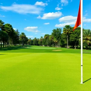 Close-up of a Beautiful Golf Course