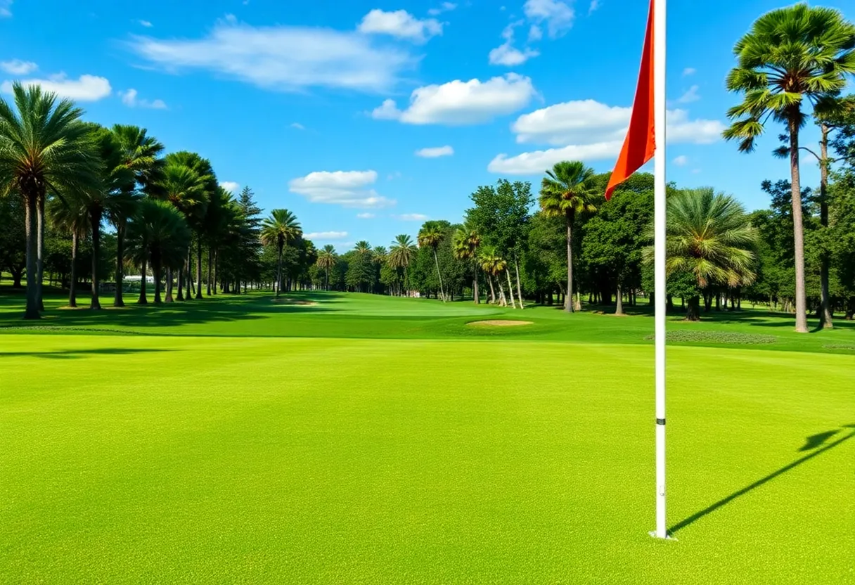 Close-up of a Beautiful Golf Course