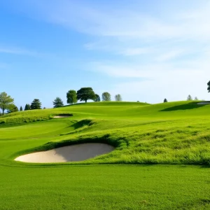 Close up of a beautiful golf course