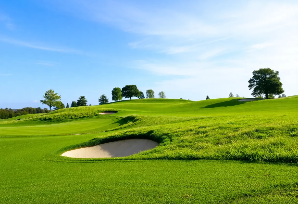 Close up of a beautiful golf course