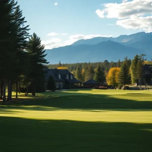 A breathtaking close up view of a beautiful golf course