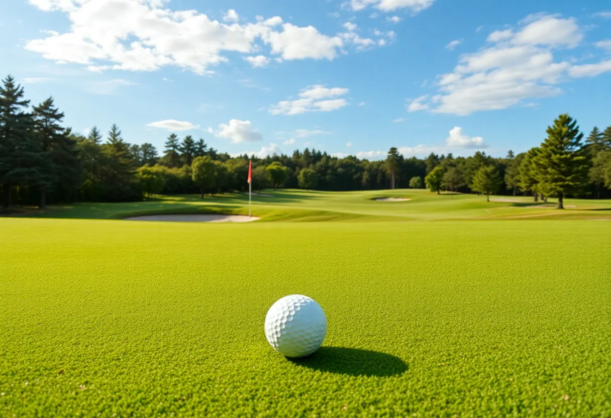 Close up of a beautiful golf course