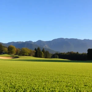 Close up of a beautiful golf course