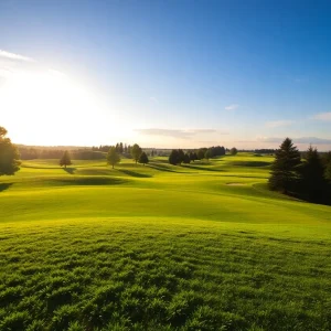 Close up of a beautiful golf course