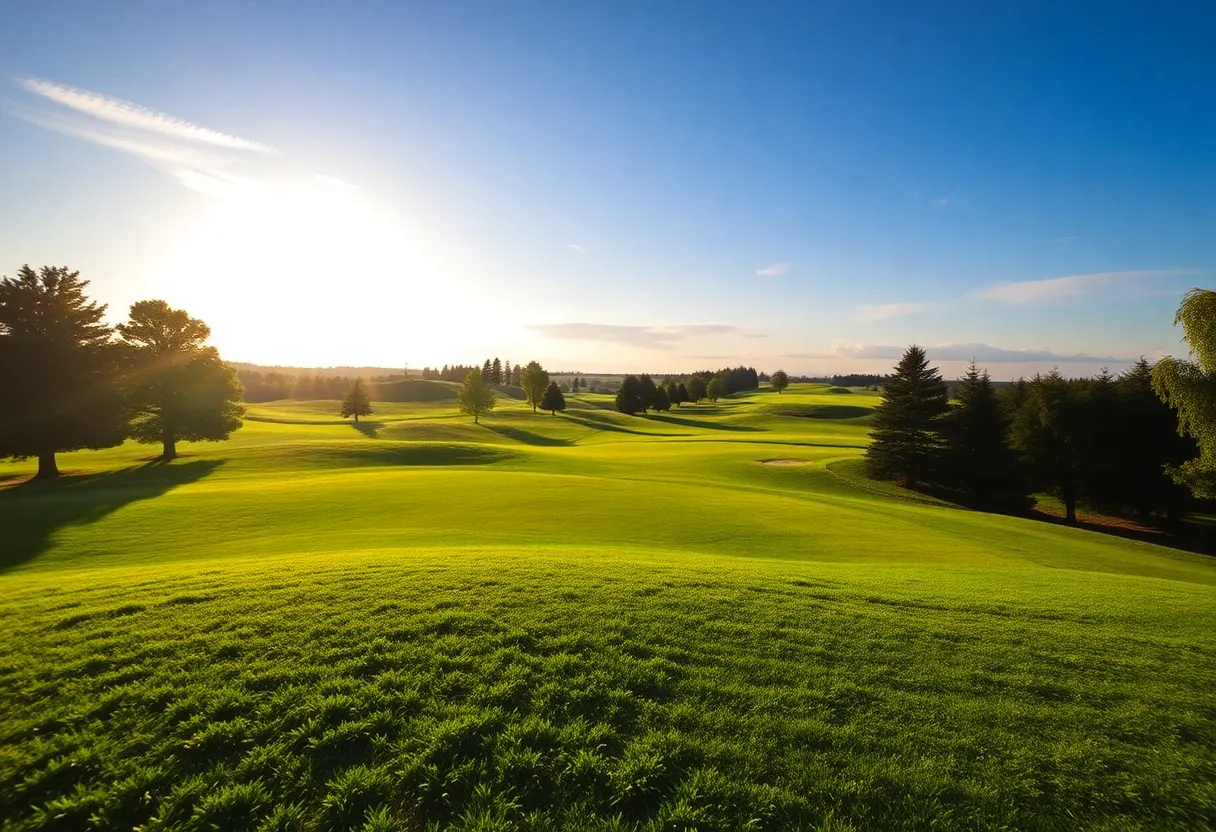 Close up of a beautiful golf course