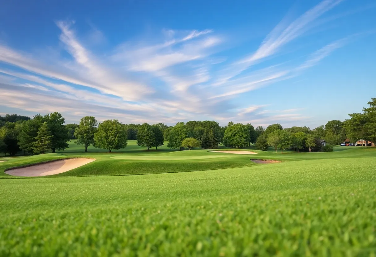 Close up of a beautiful golf course