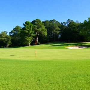 Close up of a beautiful golf course