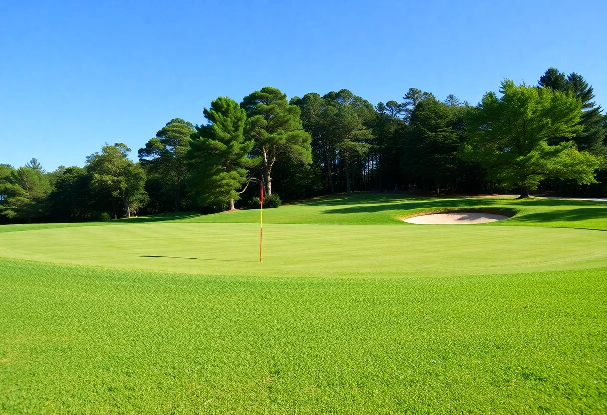 Close up of a beautiful golf course