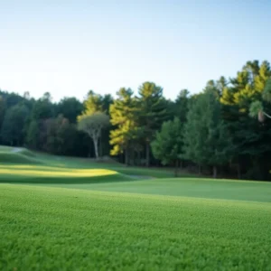 Close up of a beautiful golf course