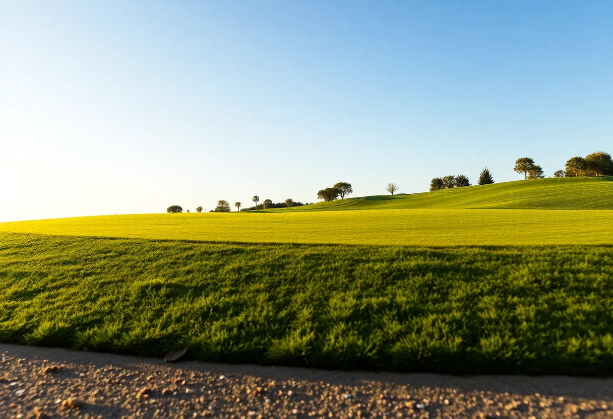 Close-up of a Beautiful Golf Course