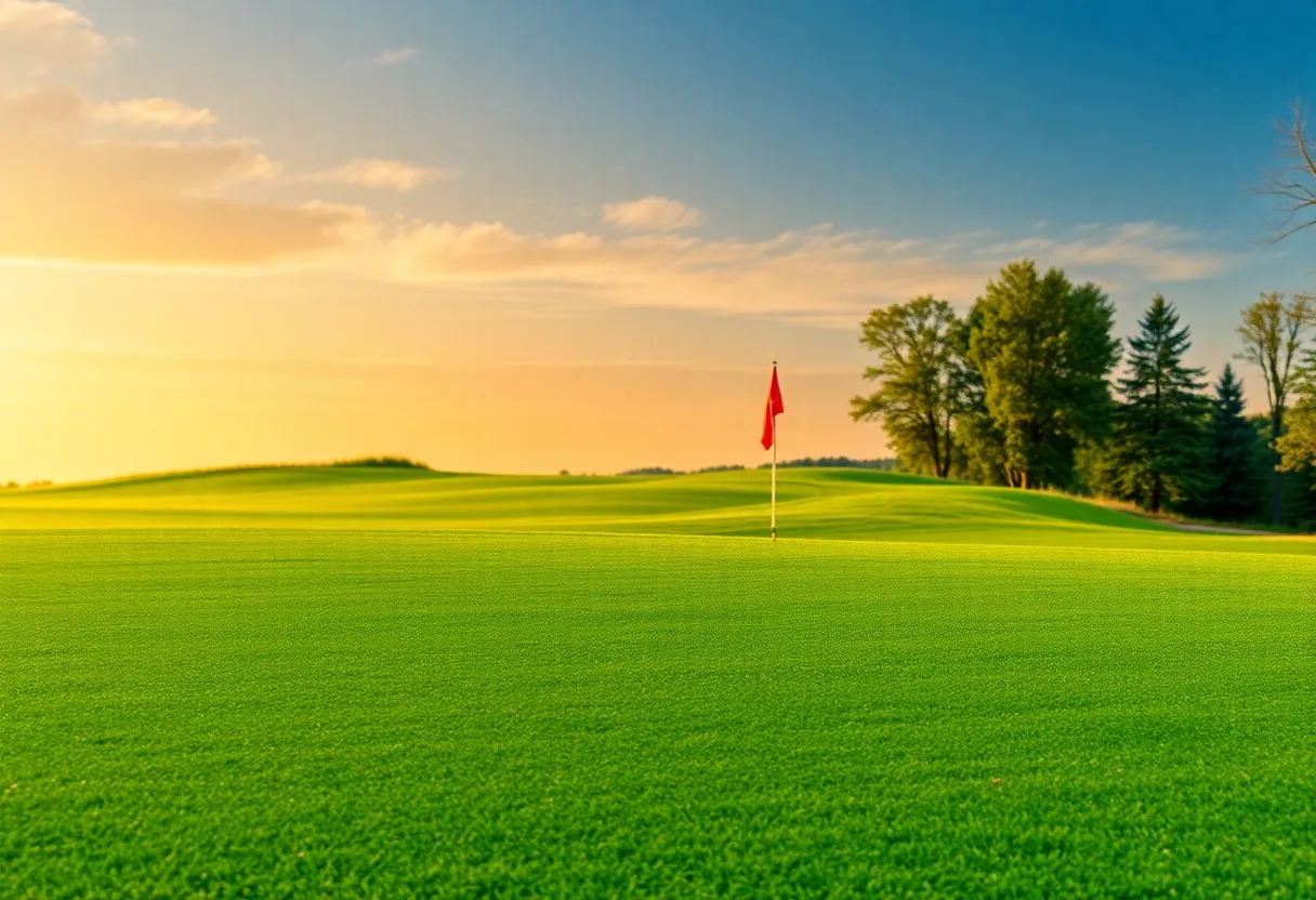 Close up of a beautiful golf course