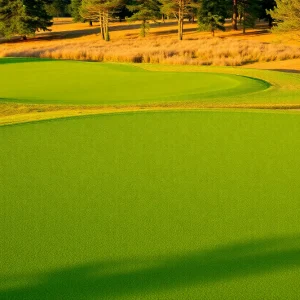 Close up of a beautiful golf course