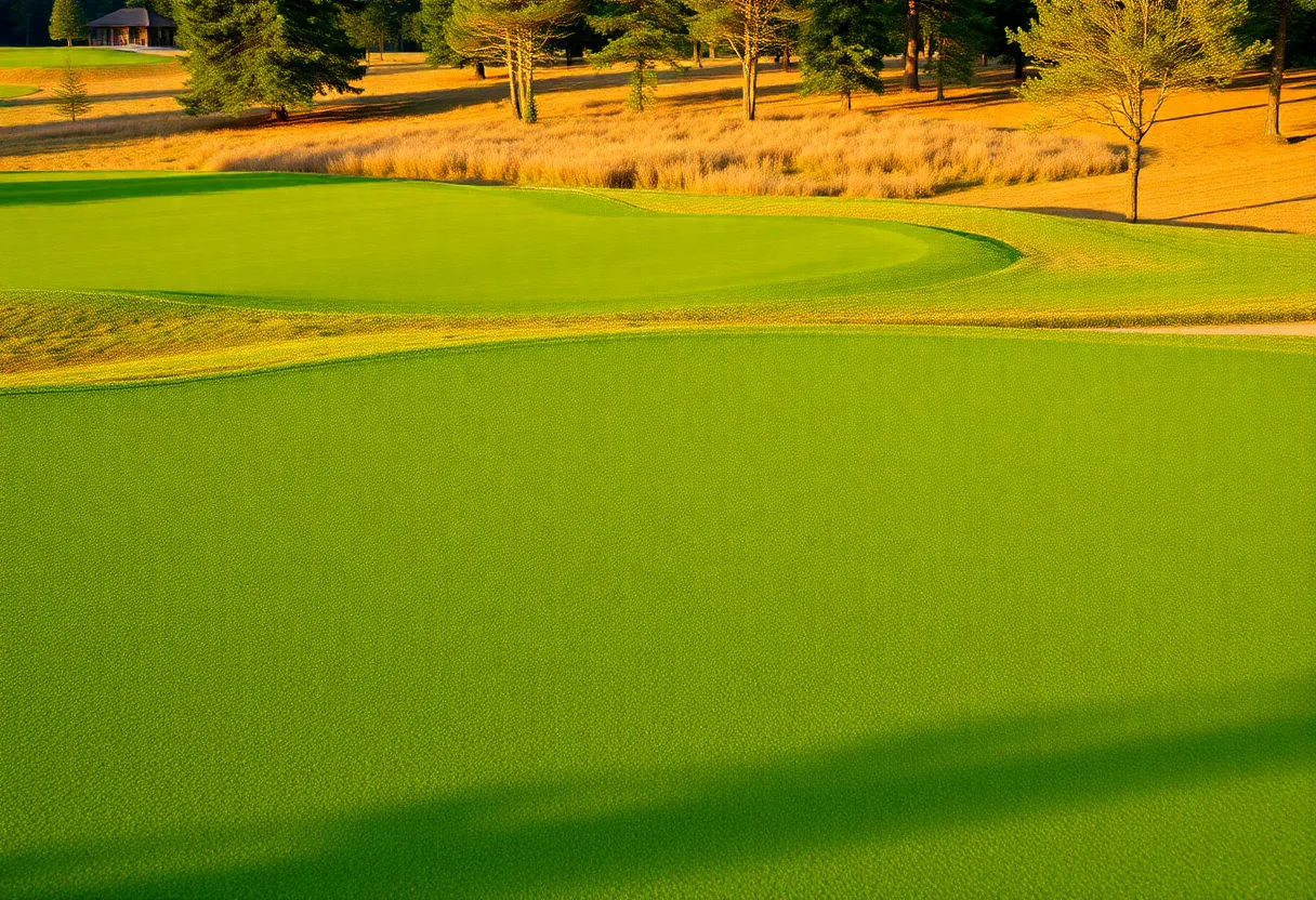 Close up of a beautiful golf course