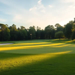 Close up of a beautiful golf course